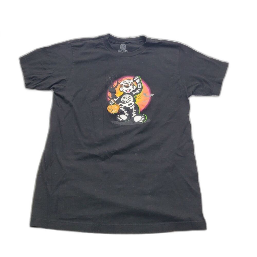 Bucees Doing Spooky Stuff Halloween Beaver Skeleton Graphic T Shirt Mens M Black